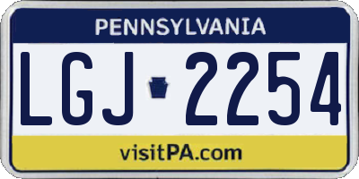 PA license plate LGJ2254