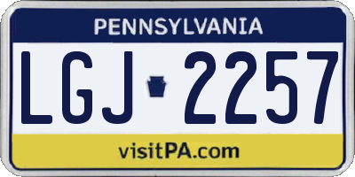 PA license plate LGJ2257