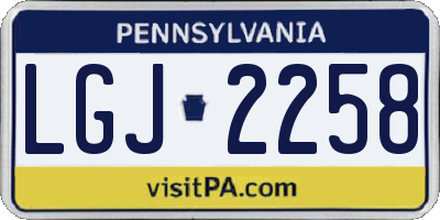 PA license plate LGJ2258