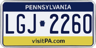 PA license plate LGJ2260