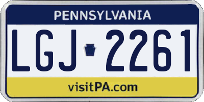 PA license plate LGJ2261
