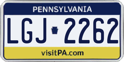 PA license plate LGJ2262
