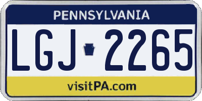 PA license plate LGJ2265