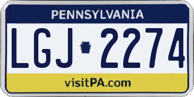 PA license plate LGJ2274