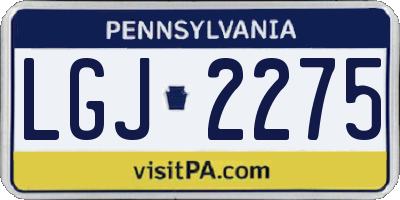 PA license plate LGJ2275