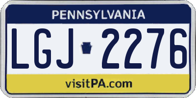 PA license plate LGJ2276