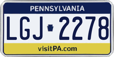 PA license plate LGJ2278