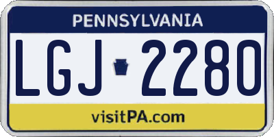 PA license plate LGJ2280