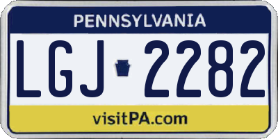 PA license plate LGJ2282