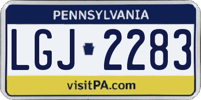 PA license plate LGJ2283