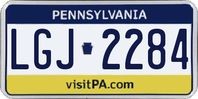 PA license plate LGJ2284