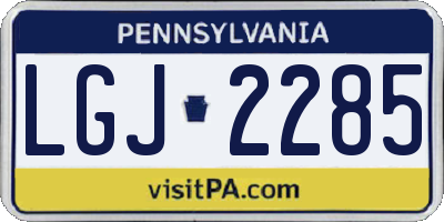 PA license plate LGJ2285