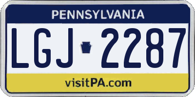 PA license plate LGJ2287