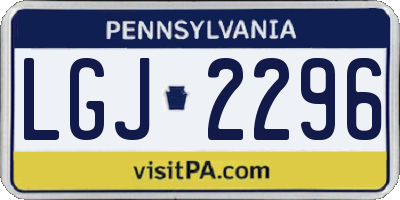 PA license plate LGJ2296