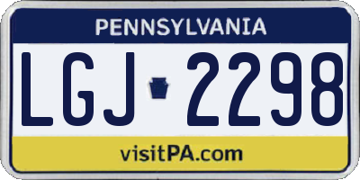 PA license plate LGJ2298