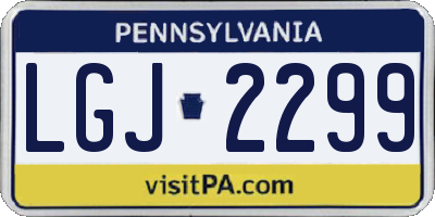 PA license plate LGJ2299