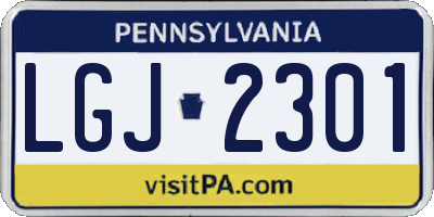 PA license plate LGJ2301