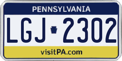 PA license plate LGJ2302