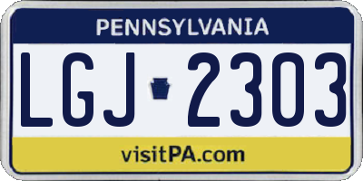 PA license plate LGJ2303