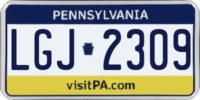 PA license plate LGJ2309