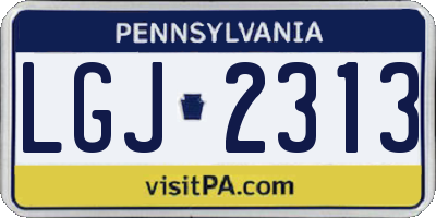 PA license plate LGJ2313