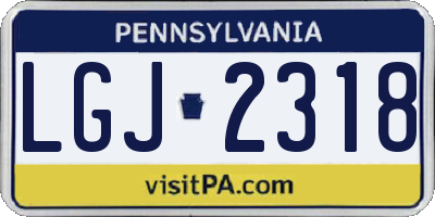 PA license plate LGJ2318