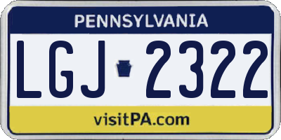 PA license plate LGJ2322