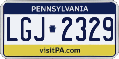 PA license plate LGJ2329