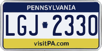 PA license plate LGJ2330
