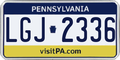 PA license plate LGJ2336
