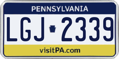 PA license plate LGJ2339