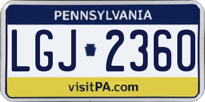 PA license plate LGJ2360