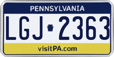 PA license plate LGJ2363