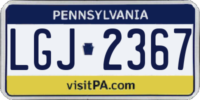 PA license plate LGJ2367