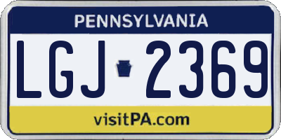PA license plate LGJ2369