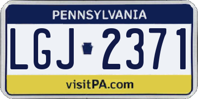 PA license plate LGJ2371