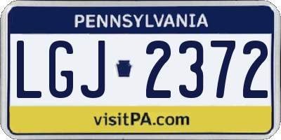 PA license plate LGJ2372