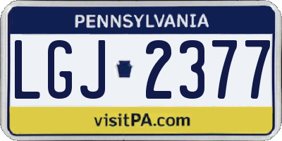 PA license plate LGJ2377