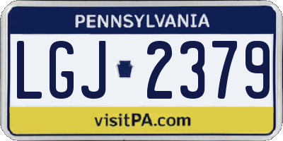 PA license plate LGJ2379