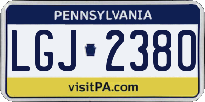 PA license plate LGJ2380