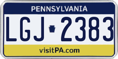 PA license plate LGJ2383