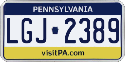 PA license plate LGJ2389