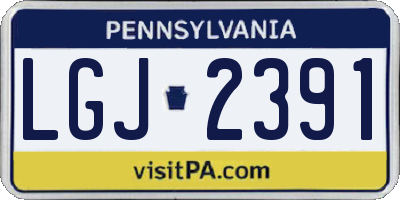 PA license plate LGJ2391