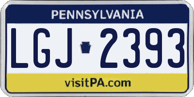 PA license plate LGJ2393