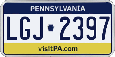 PA license plate LGJ2397