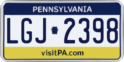 PA license plate LGJ2398
