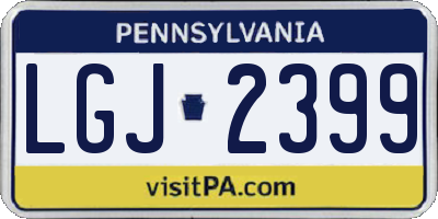 PA license plate LGJ2399