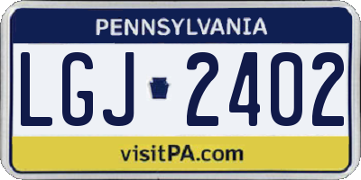 PA license plate LGJ2402