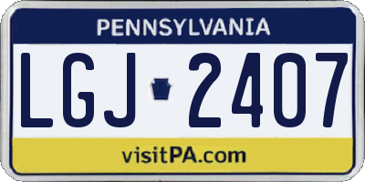 PA license plate LGJ2407