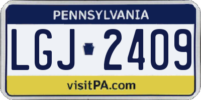 PA license plate LGJ2409